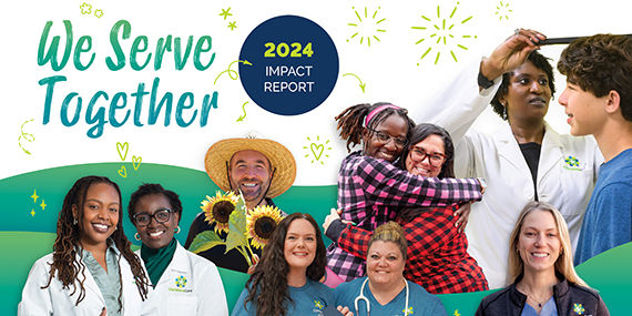 Cover page of 2024 We Serve Together impact report 