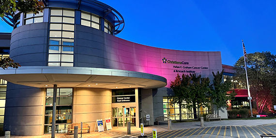 Exterior view of ChristianaCare's Helen F. Graham Cancer Center & Research Institute