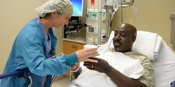 Nurse taking care of a patient
