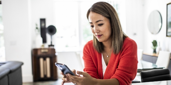 Woman looking at phone