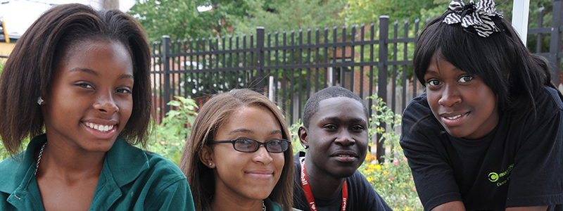 A diverse group of young people in the community