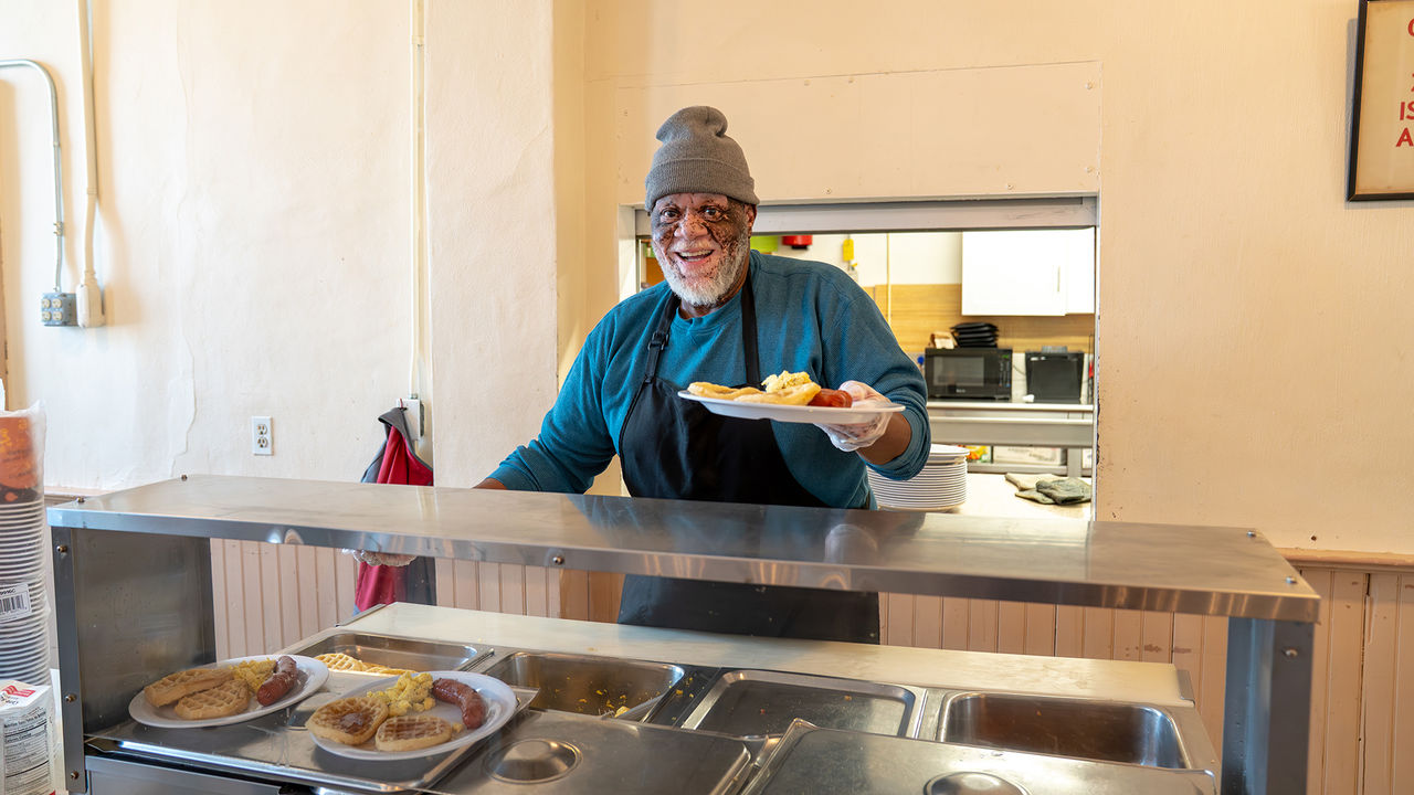 ChristianaCare supports the daily breakfast at the St. Patrick’s Center for people in Wilmington. 