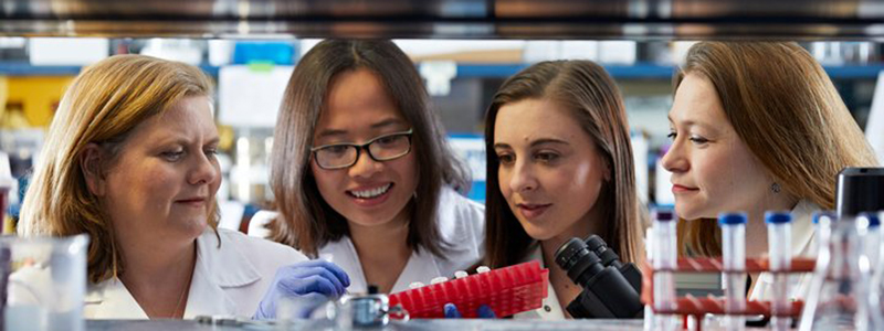 Group of female breast cancer researchers