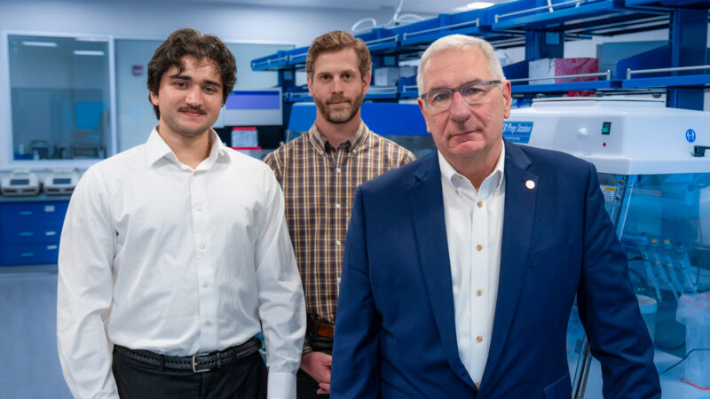 Portrait of Rohan Kanchana, Pawel Bialk, and Eric Kmiec Ph.D.