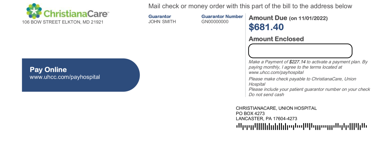 Payment Coupon: Cecil Hospital