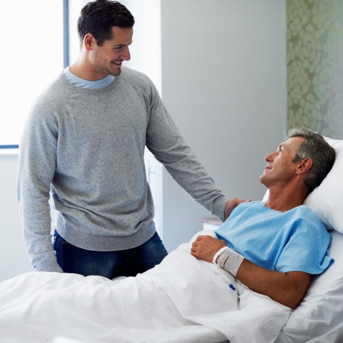 Father and son in hospital